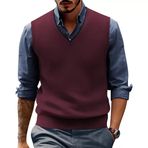 PJ PAUL JONES Mens Sweater Vest Wool Blended Knitted Vest Sweaters V-Neck Sleeveless Pullover Vests