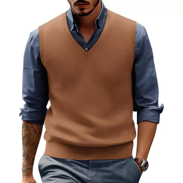 PJ PAUL JONES Mens Sweater Vest Wool Blended Knitted Vest Sweaters V-Neck Sleeveless Pullover Vests
