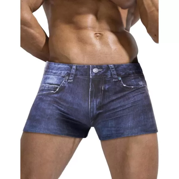 PJ PAUL JONES Men's Swim Trunks Denim Print Beach Swimwear Swimsuit Bikini Briefs
