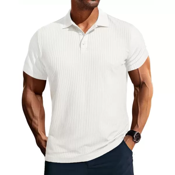 PJ PAUL JONES Mens Texture Polo Shirts Casual Wrinkle Free Elasticity Short Sleeve Knit Golf Shirt Tops