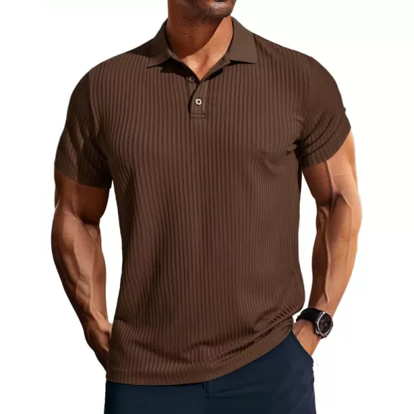 PJ PAUL JONES Mens Texture Polo Shirts Casual Wrinkle Free Elasticity Short Sleeve Knit Golf Shirt Tops