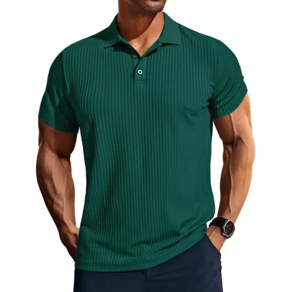 PJ PAUL JONES Mens Texture Polo Shirts Casual Wrinkle Free Elasticity Short Sleeve Knit Golf Shirt Tops