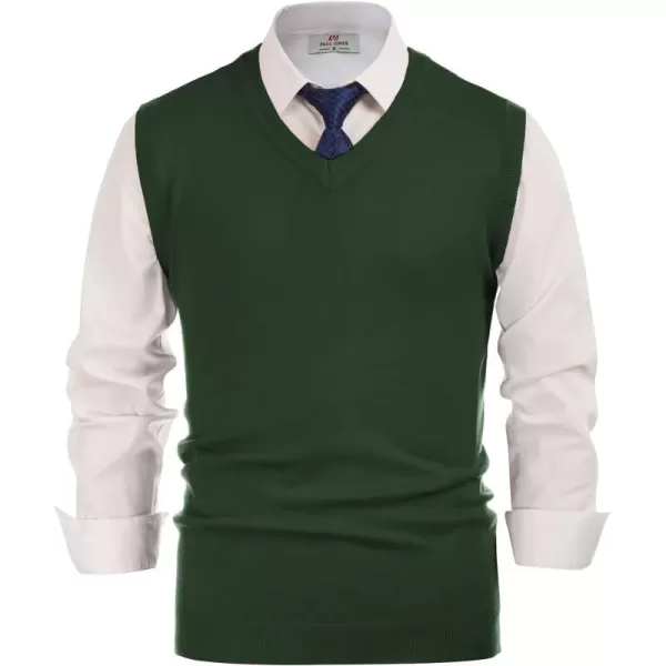 PJ PAUL JONES Mens V-Neck Knitted Sweater Vest Solid Plain Sleeveless Pullover Knitwear