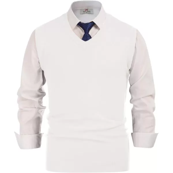 PJ PAUL JONES Mens V-Neck Knitted Sweater Vest Solid Plain Sleeveless Pullover Knitwear