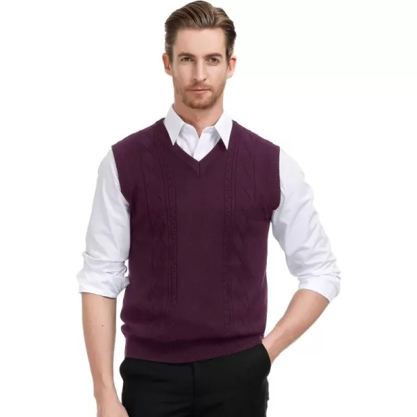 PJ PAUL JONES Men's V Neck Sweater Vest Cable Knitted Pullover Sweaters Vest