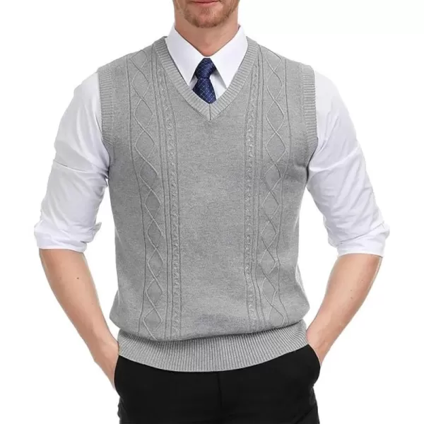 PJ PAUL JONES Men's V Neck Sweater Vest Cable Knitted Pullover Sweaters Vest