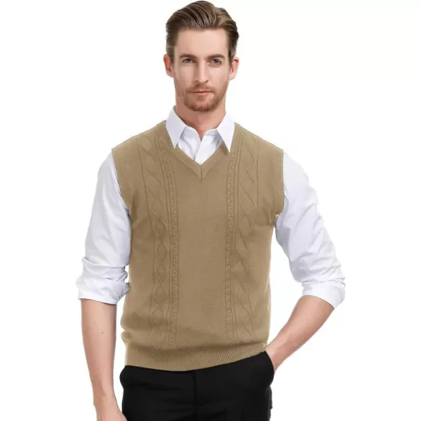 PJ PAUL JONES Men's V Neck Sweater Vest Cable Knitted Pullover Sweaters Vest