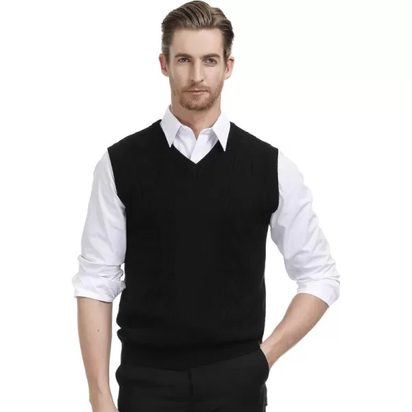 PJ PAUL JONES Men's V Neck Sweater Vest Cable Knitted Pullover Sweaters Vest