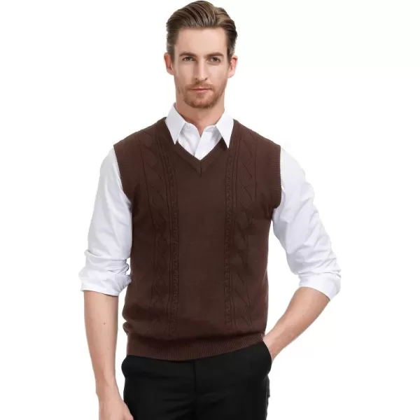 PJ PAUL JONES Men's V Neck Sweater Vest Cable Knitted Pullover Sweaters Vest