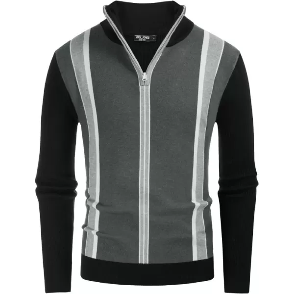 PJ PAUL JONES Quarter Zip Pullover Men Vintage Striped Sweater Thermal Turtlenecks for Winter