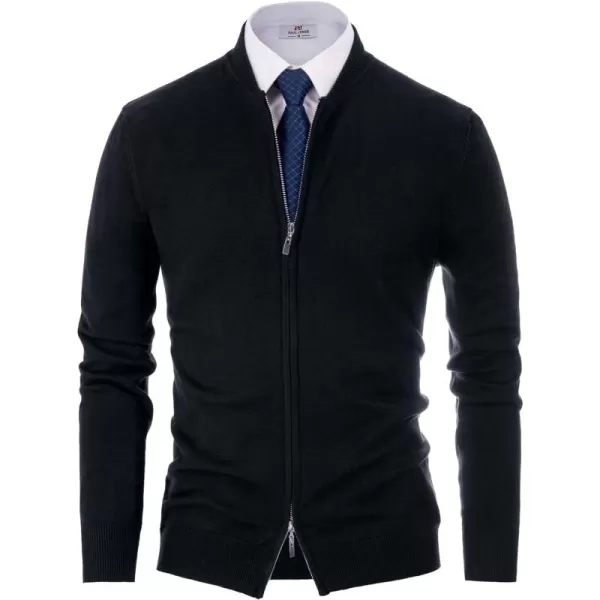 PJ Paul Jones Mens Casual 2-Way Zip Cardingan Sweater Stand Collar Full-Zip Sweater Jacket