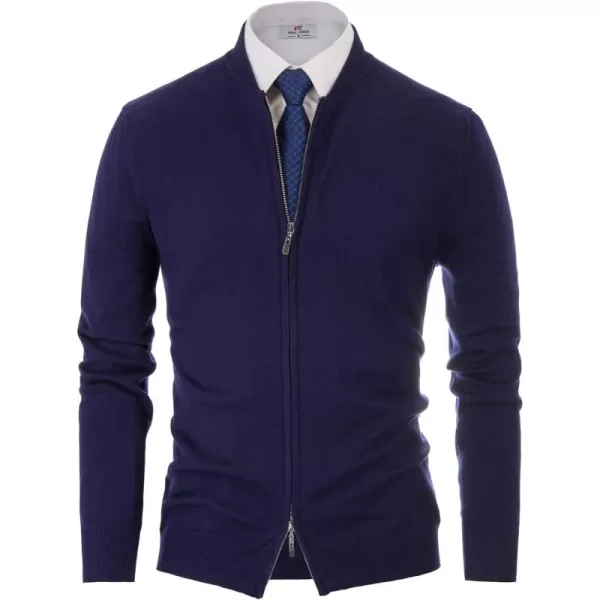 PJ Paul Jones Mens Casual 2-Way Zip Cardingan Sweater Stand Collar Full-Zip Sweater Jacket
