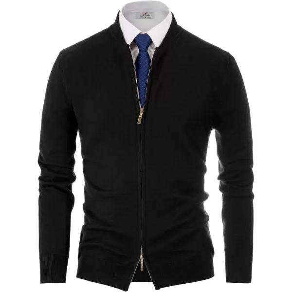 PJ Paul Jones Mens Casual 2-Way Zip Cardingan Sweater Stand Collar Full-Zip Sweater Jacket