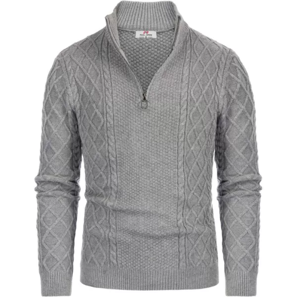 PJ Paul Jones Men's Casual Quarter-Zip Sweaters Cable Knit Thermal Pullover