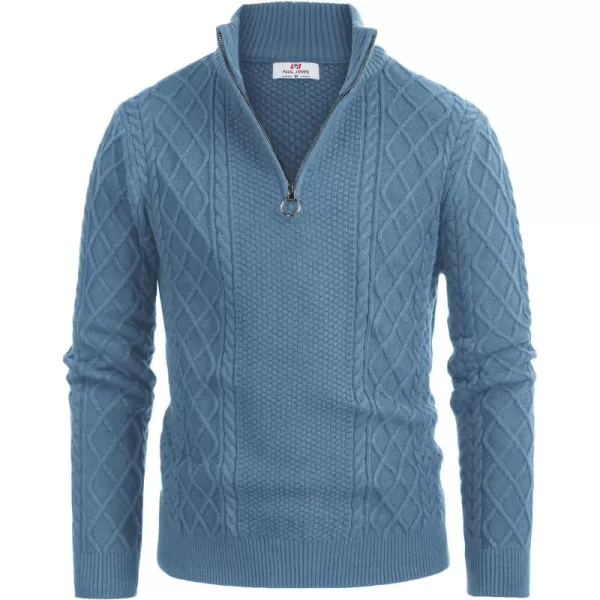 PJ Paul Jones Men's Casual Quarter-Zip Sweaters Cable Knit Thermal Pullover