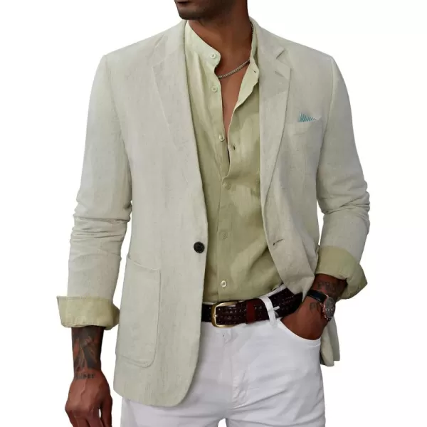 PJ Paul Jones Men's Casual Slim Fit Linen Jacket Lightweight 2 Button Blazer Sport Coat