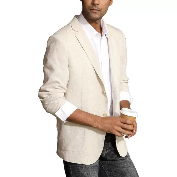 PJ Paul Jones Men's Casual Slim Fit Linen Jacket Lightweight 2 Button Blazer Sport Coat