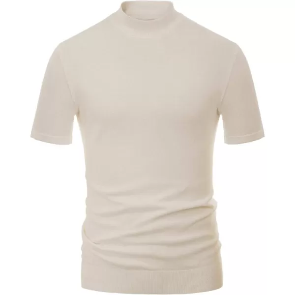 PJ Paul Jones Mens Mock Turtleneck Knit Pullover Sweater Short Sleeve Solid Knitwear Sweaters