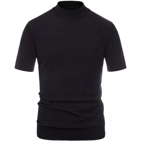 PJ Paul Jones Mens Mock Turtleneck Knit Pullover Sweater Short Sleeve Solid Knitwear Sweaters