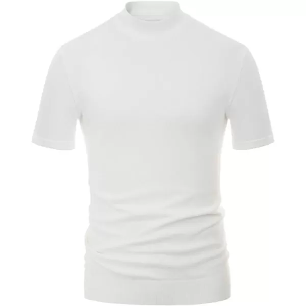 PJ Paul Jones Mens Mock Turtleneck Knit Pullover Sweater Short Sleeve Solid Knitwear Sweaters