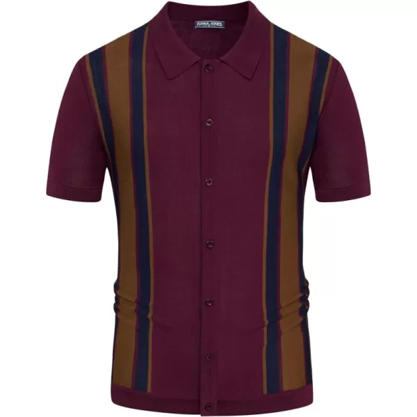 PJ Paul Jones Mens Polo Shirts Vintage Striped Lightweight Knitting Golf Shirts
