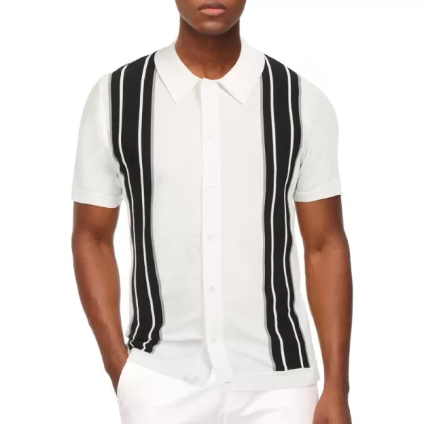 PJ Paul Jones Mens Polo Shirts Vintage Striped Lightweight Knitting Golf Shirts