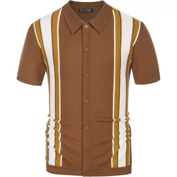 PJ Paul Jones Mens Polo Shirts Vintage Striped Lightweight Knitting Golf Shirts