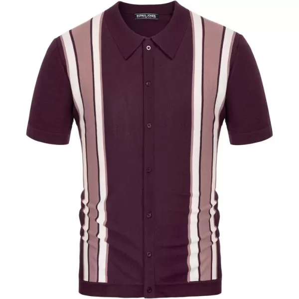 PJ Paul Jones Mens Polo Shirts Vintage Striped Lightweight Knitting Golf Shirts