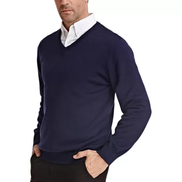 PJ Paul Jones Men's V Neck Pullover Sweaters Classic Long Sleeve Knitting Sweater