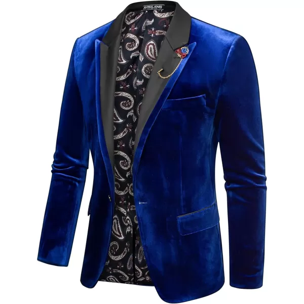 PJ PAUL JONES Men's Blazer Velvet One Button Sports Coat Party Wedding Suit Jacket