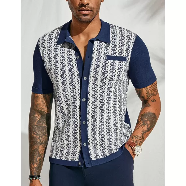 PJ PAUL JONES Men's Contrast 70s Vintage Polo Shirts Short Sleeve Knitwear