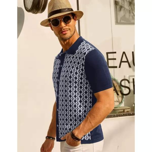 PJ PAUL JONES Men's Contrast 70s Vintage Polo Shirts Short Sleeve Knitwear