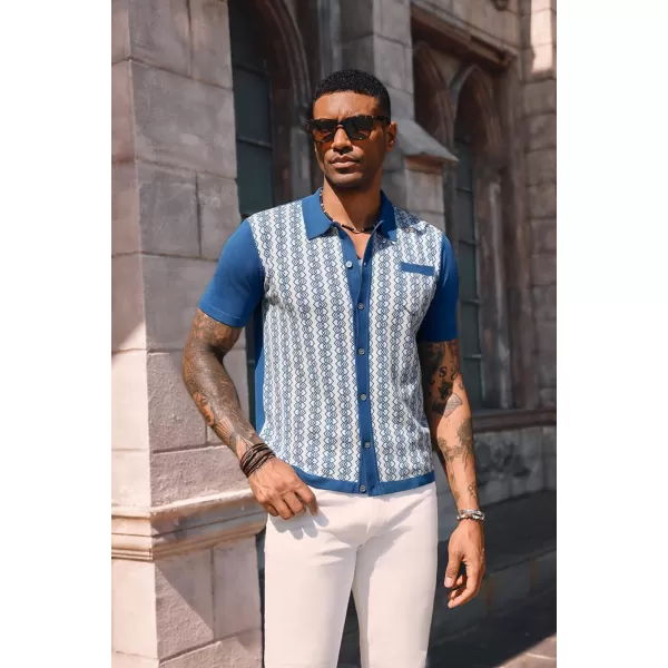 PJ PAUL JONES Men's Contrast 70s Vintage Polo Shirts Short Sleeve Knitwear
