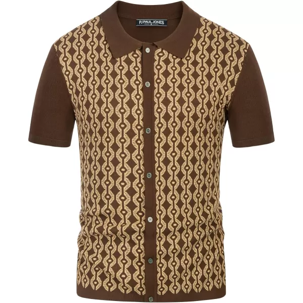 PJ PAUL JONES Men's Contrast 70s Vintage Polo Shirts Short Sleeve Knitwear