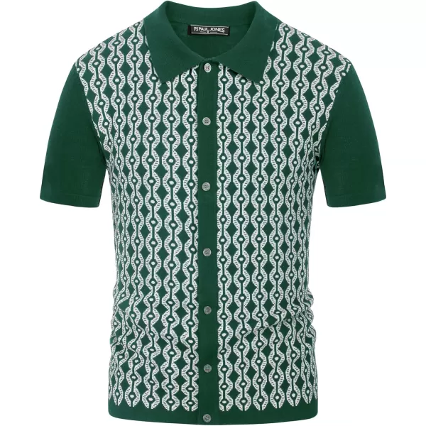 PJ PAUL JONES Men's Contrast 70s Vintage Polo Shirts Short Sleeve Knitwear