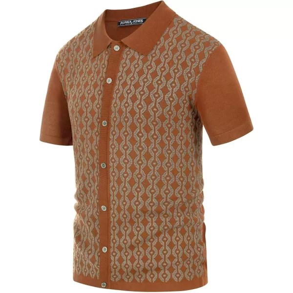PJ PAUL JONES Men's Contrast 70s Vintage Polo Shirts Short Sleeve Knitwear