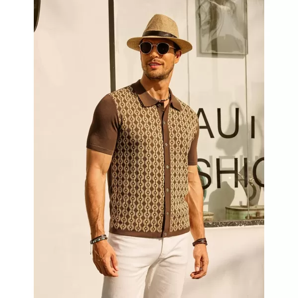 PJ PAUL JONES Men's Contrast 70s Vintage Polo Shirts Short Sleeve Knitwear