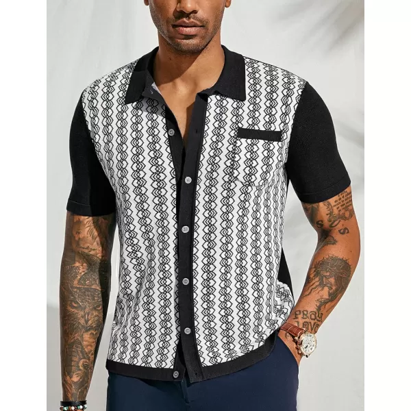 PJ PAUL JONES Men's Contrast 70s Vintage Polo Shirts Short Sleeve Knitwear