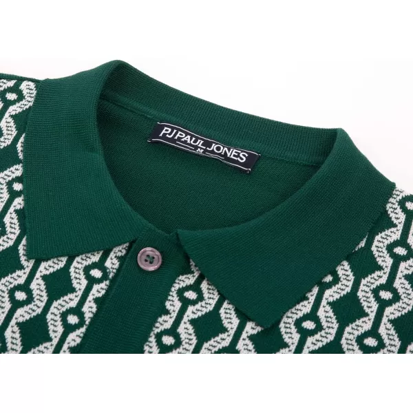 PJ PAUL JONES Men's Contrast 70s Vintage Polo Shirts Short Sleeve Knitwear