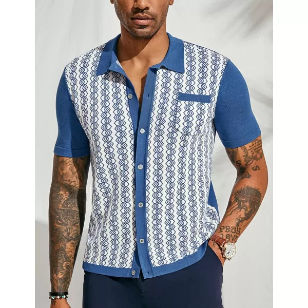 PJ PAUL JONES Men's Contrast 70s Vintage Polo Shirts Short Sleeve Knitwear