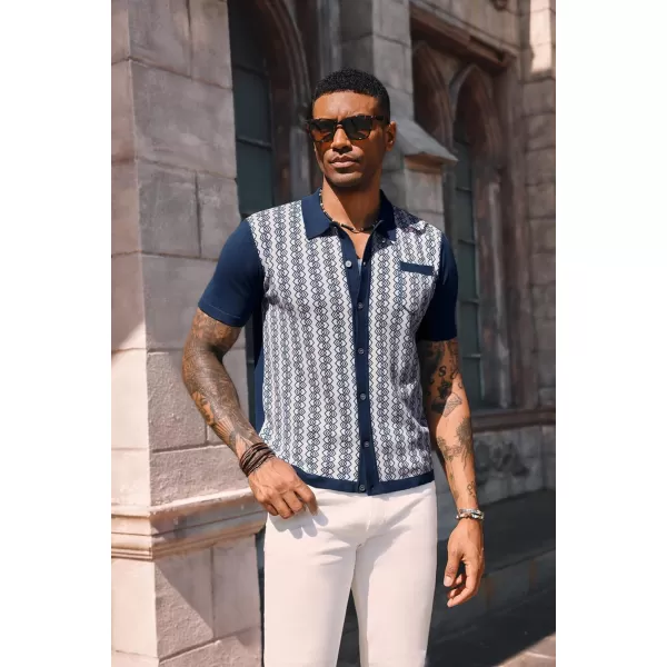 PJ PAUL JONES Men's Contrast 70s Vintage Polo Shirts Short Sleeve Knitwear