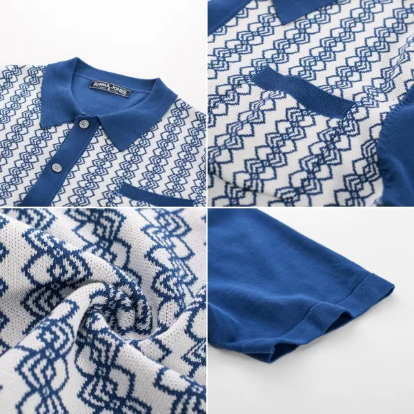 PJ PAUL JONES Men's Contrast 70s Vintage Polo Shirts Short Sleeve Knitwear
