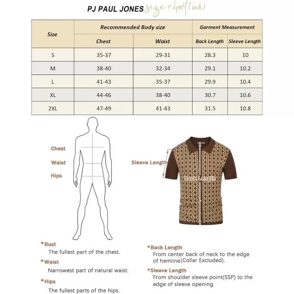 PJ PAUL JONES Men's Contrast 70s Vintage Polo Shirts Short Sleeve Knitwear
