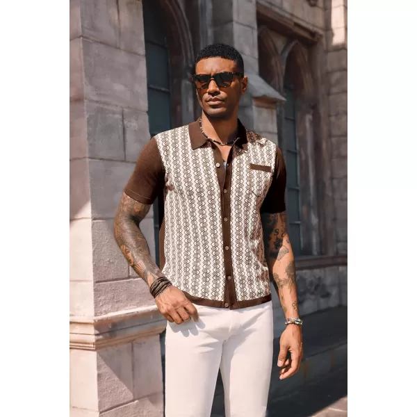 PJ PAUL JONES Men's Contrast 70s Vintage Polo Shirts Short Sleeve Knitwear