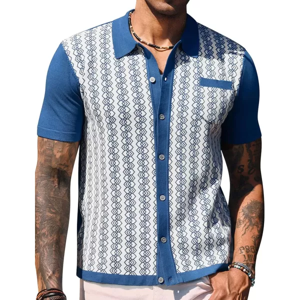 PJ PAUL JONES Men's Contrast 70s Vintage Polo Shirts Short Sleeve Knitwear