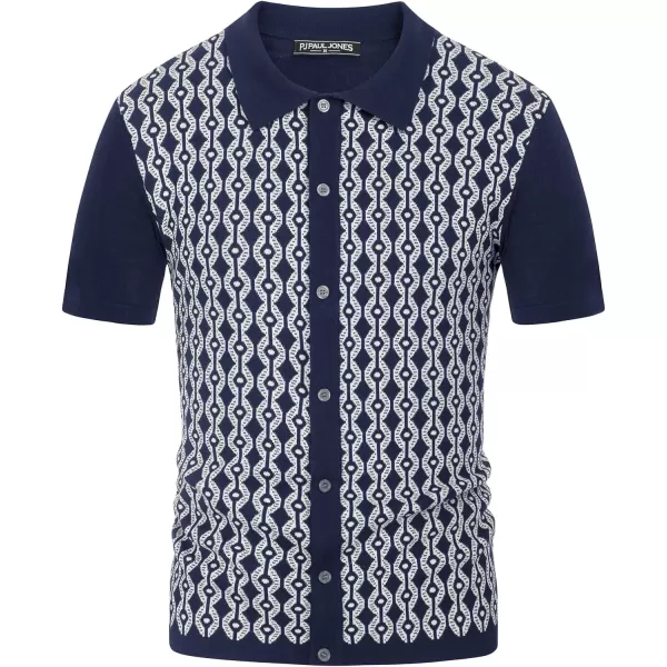 PJ PAUL JONES Men's Contrast 70s Vintage Polo Shirts Short Sleeve Knitwear
