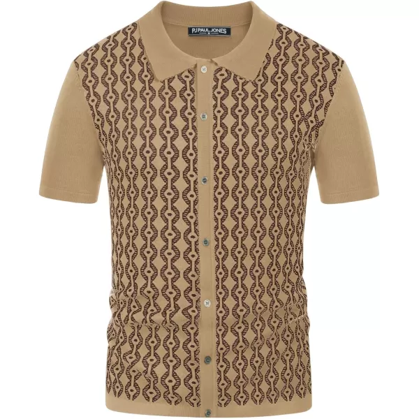 PJ PAUL JONES Men's Contrast 70s Vintage Polo Shirts Short Sleeve Knitwear