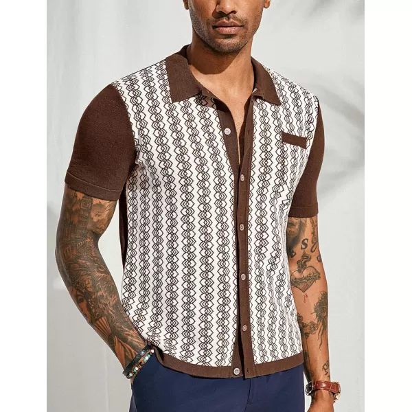 PJ PAUL JONES Men's Contrast 70s Vintage Polo Shirts Short Sleeve Knitwear