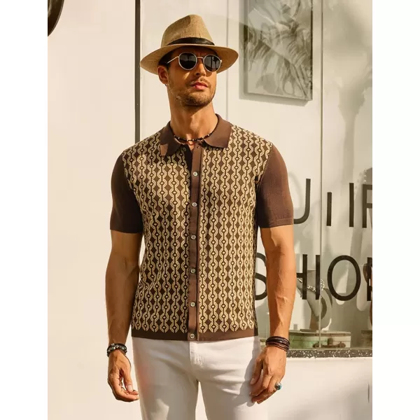 PJ PAUL JONES Men's Contrast 70s Vintage Polo Shirts Short Sleeve Knitwear