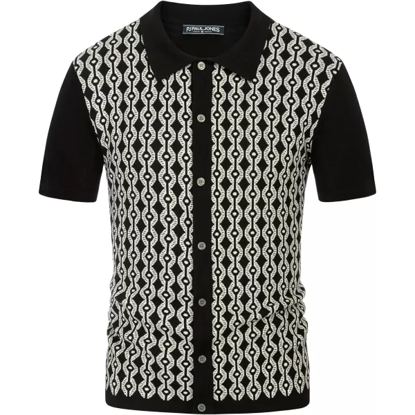 PJ PAUL JONES Men's Contrast 70s Vintage Polo Shirts Short Sleeve Knitwear